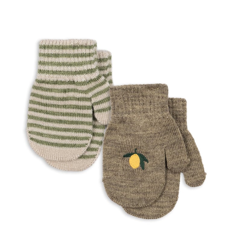Konges Sløjd Fäustlinge Filla Lemon/ Stripe (2er-Pack)