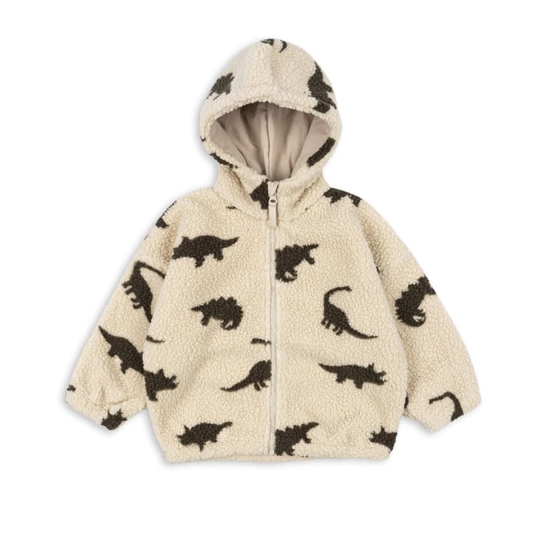 Konges Sløjd Teddy Hoodie Jacke Jody, Dino Silhouette
