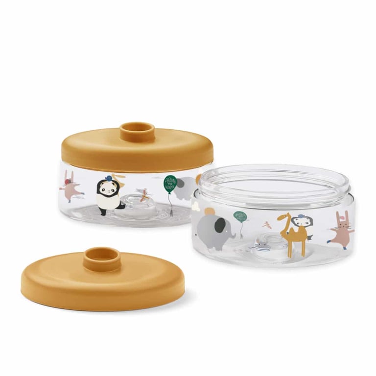 Liewood Babybrei Boxen Tritan 2er Pack 500 ml, Around the world/ Sandy