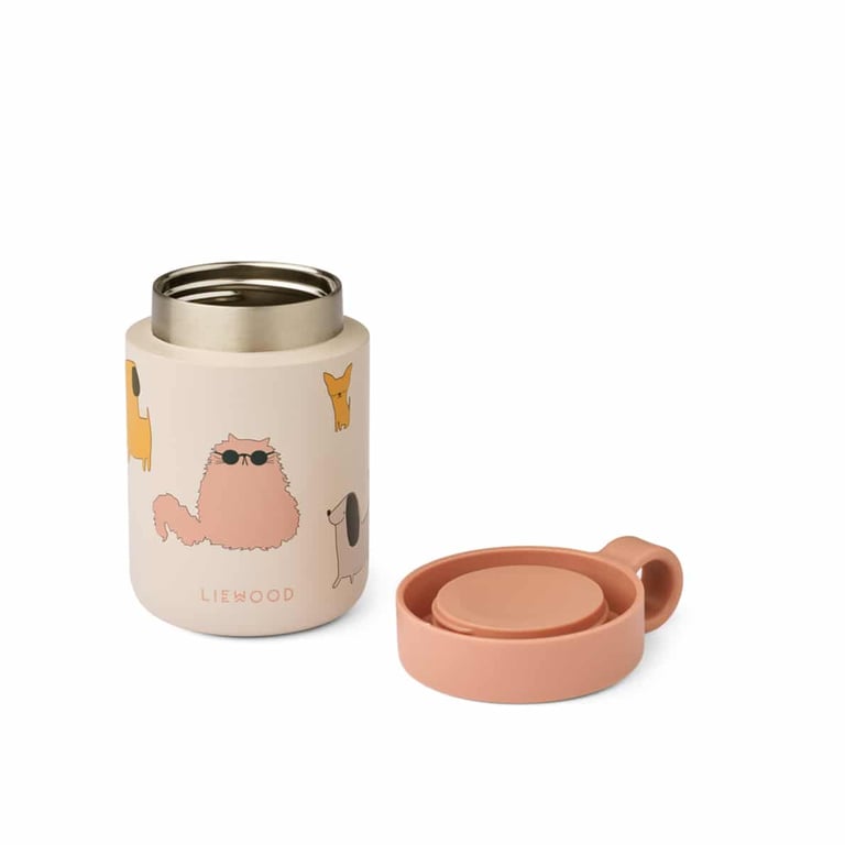 Liewood Food Jar Kiani Cats and Dogs/ Sandy 1