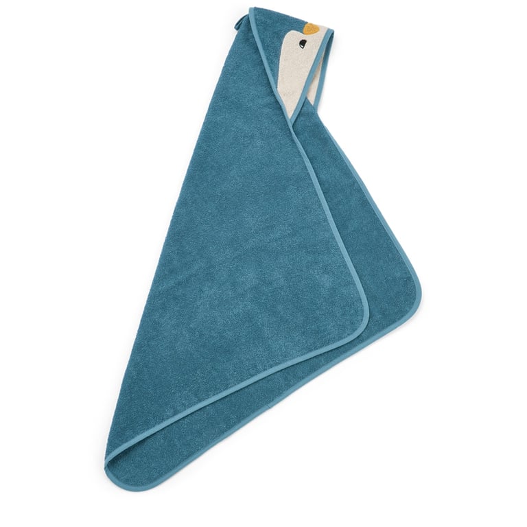 Liewood Kapuzen-Badetuch Albert Pinguin, Oceanview mix 1