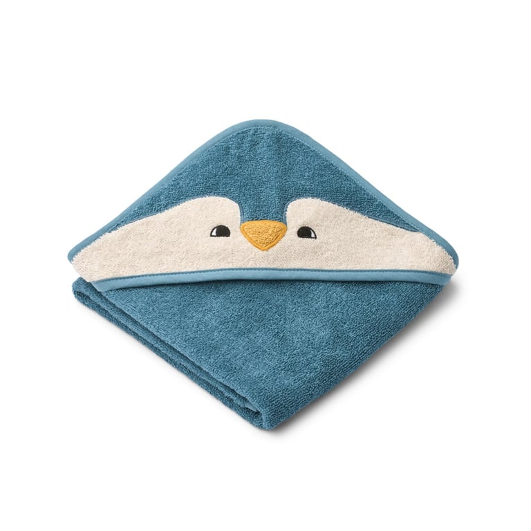 Liewood Kapuzen-Badetuch Albert Pinguin, Oceanview mix