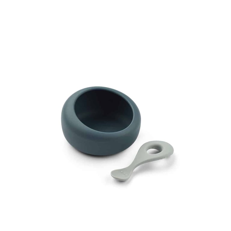 Liewood Schüssel mit Löffel Sparia, Whale blue/ Dove blue