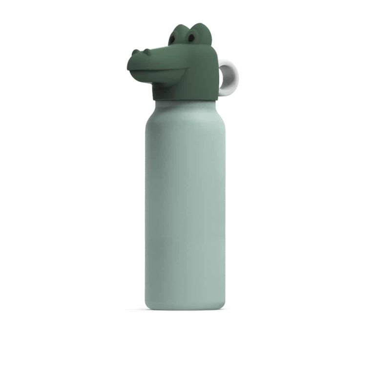 Liewood Wasserflasche Falk Water mit Krokodil Deckel Lid 350 ml, Peppermint/ Garden green