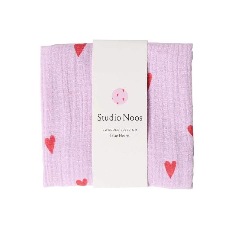 Studio Noos Swaddles Hearts (70 x 70 cm) lilac