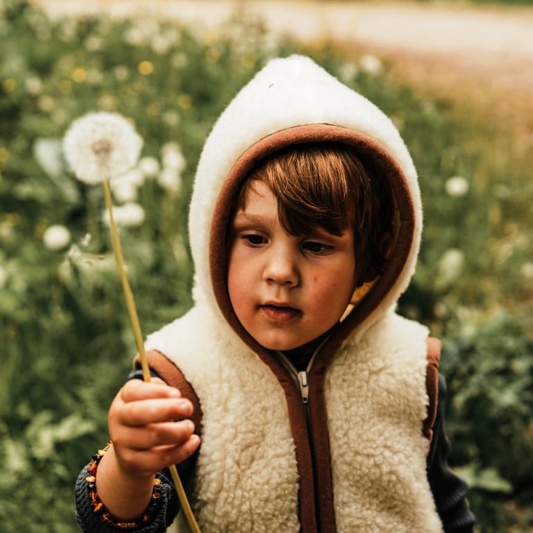 We are wovens Bodywarmer Hood White caramel 1