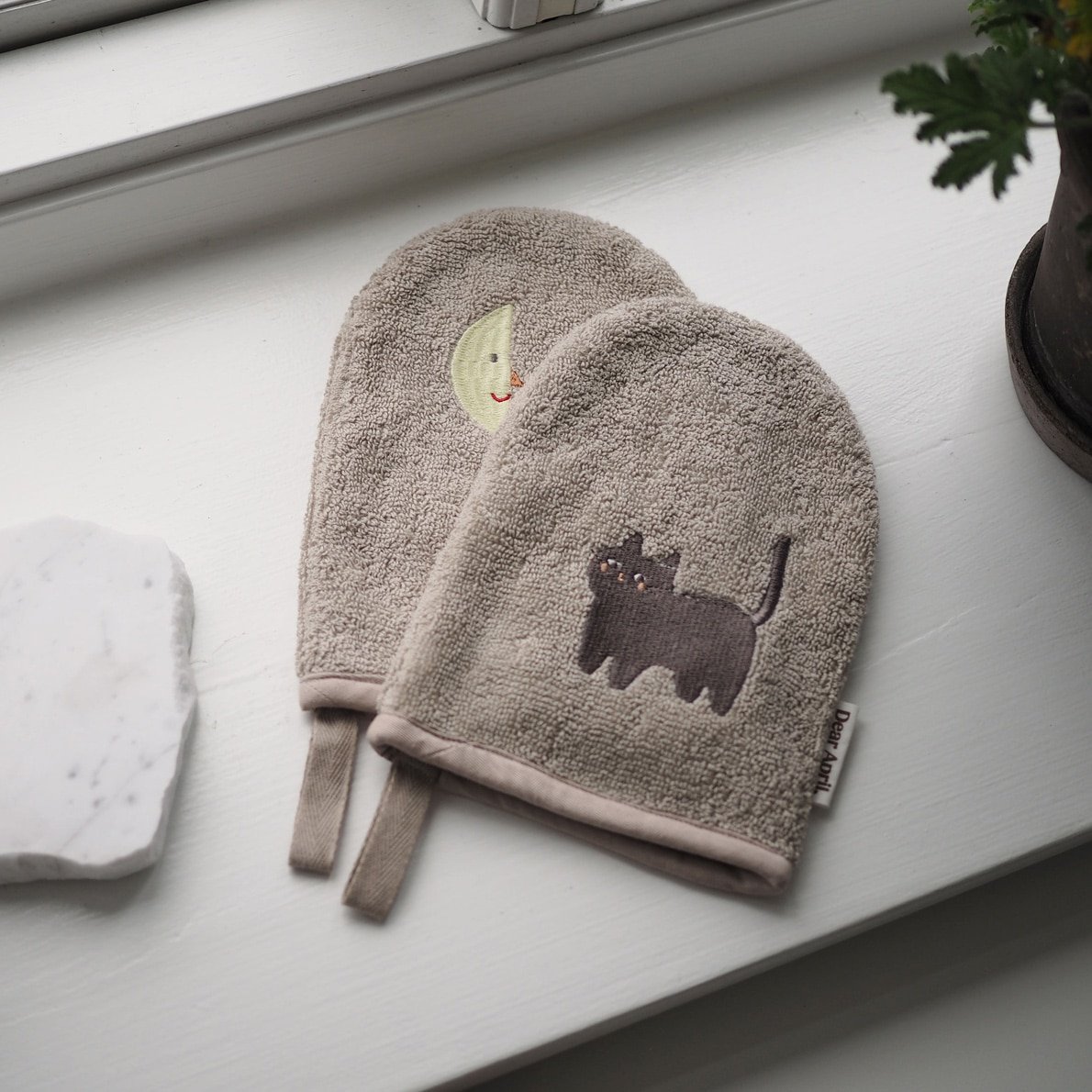 Dear April Baby Waschlappen, Moon Cat