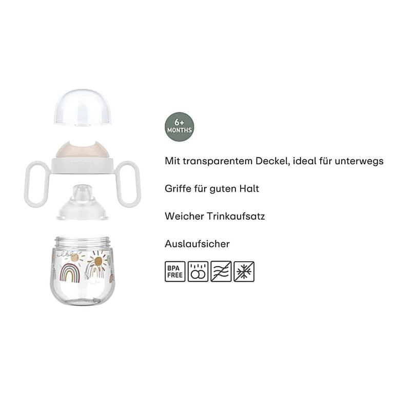 Mepal antitropf-Trinklernbecher Mio 200 ml, Sunnshine and rainbows