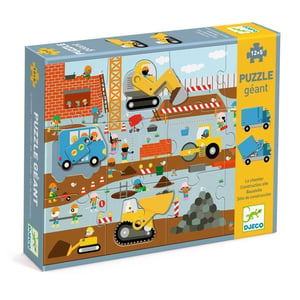 Djeco Bodenpuzzle Baustelle - 12 + 5 Teile