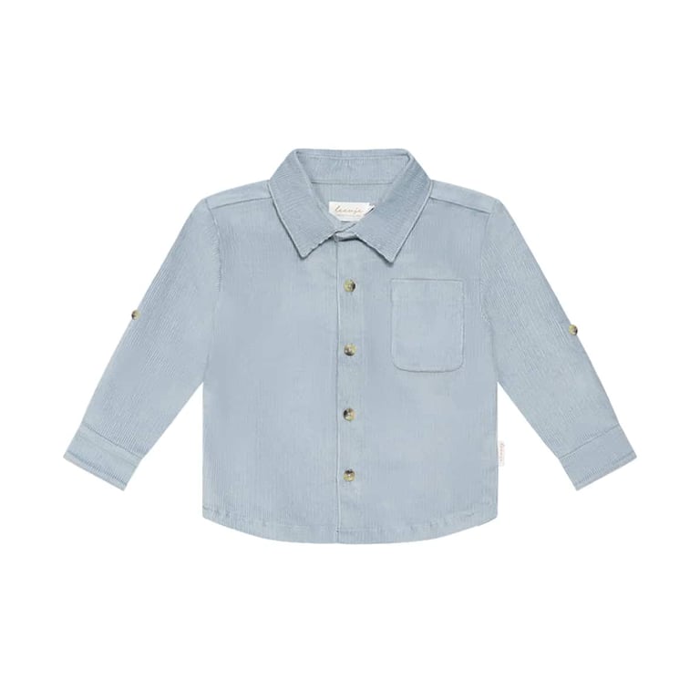 Leevje Cordhemd mit Brusttasche, clear blue