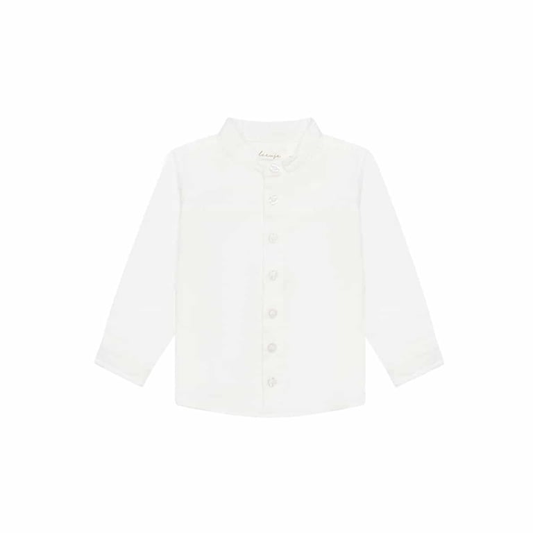Leevje Flanellhemd mit Stehkragen, weiß