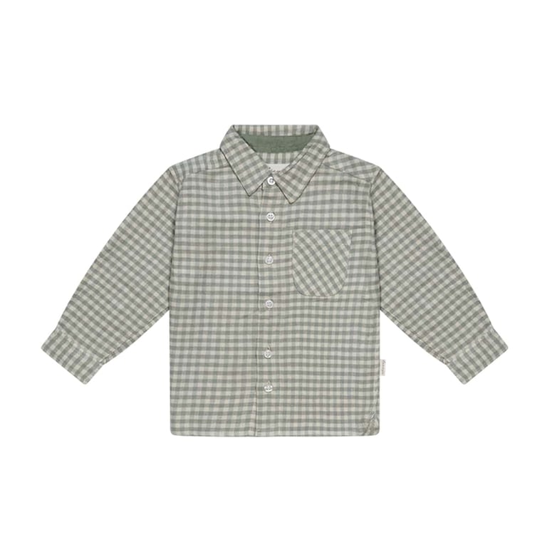 Leevje Kariertes Flanellhemd mit Brusttasche, green gingham