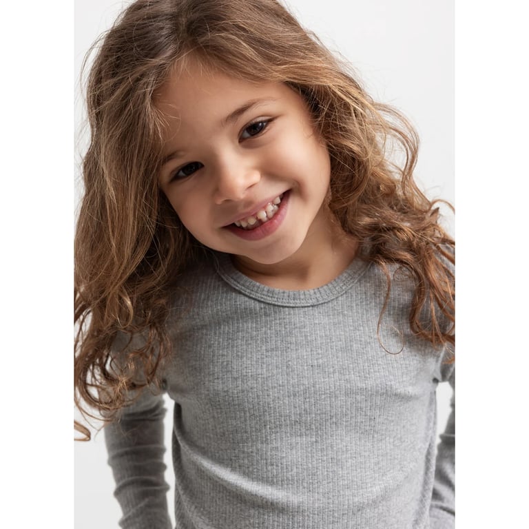 MarMar Copenhagen Langarm-Shirt Plain Tee, Light Grey Melange 1