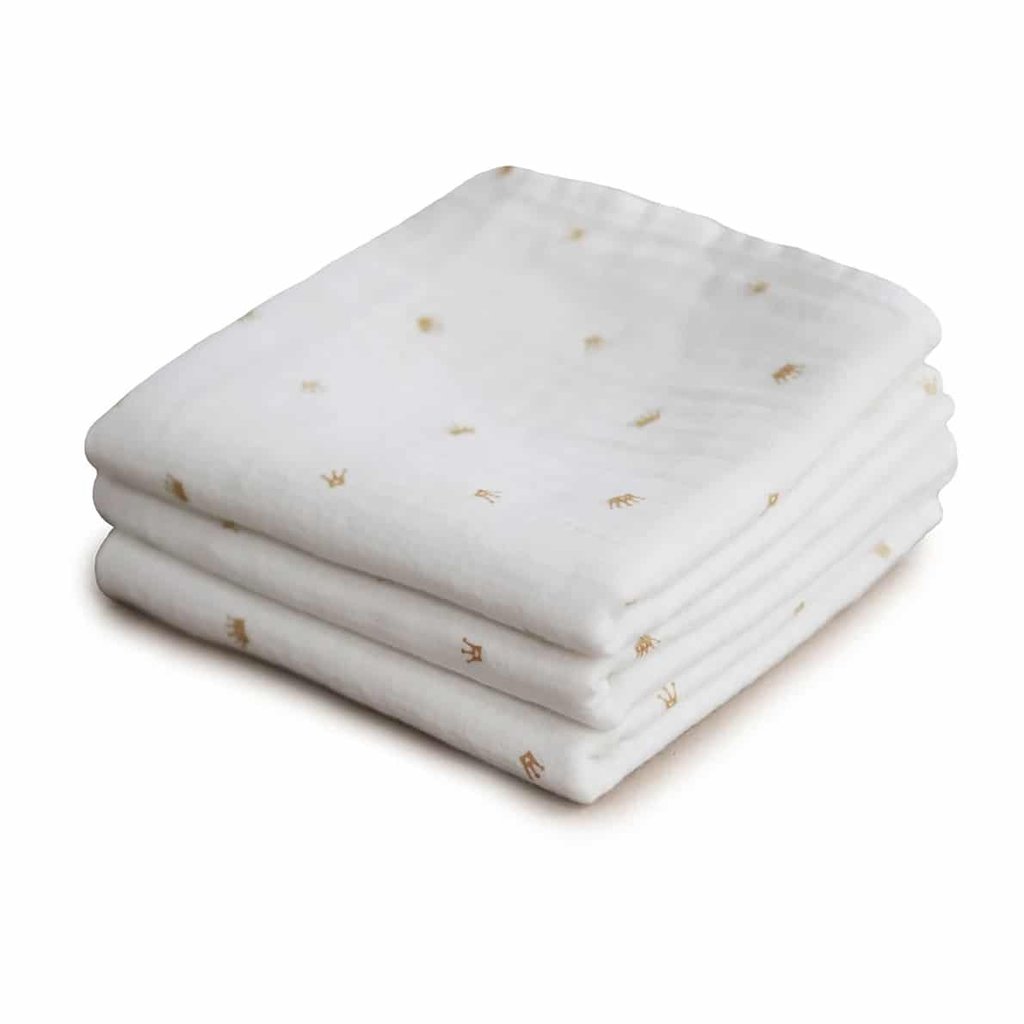 Mushie Musselin Tücher 3-pack, Crowns