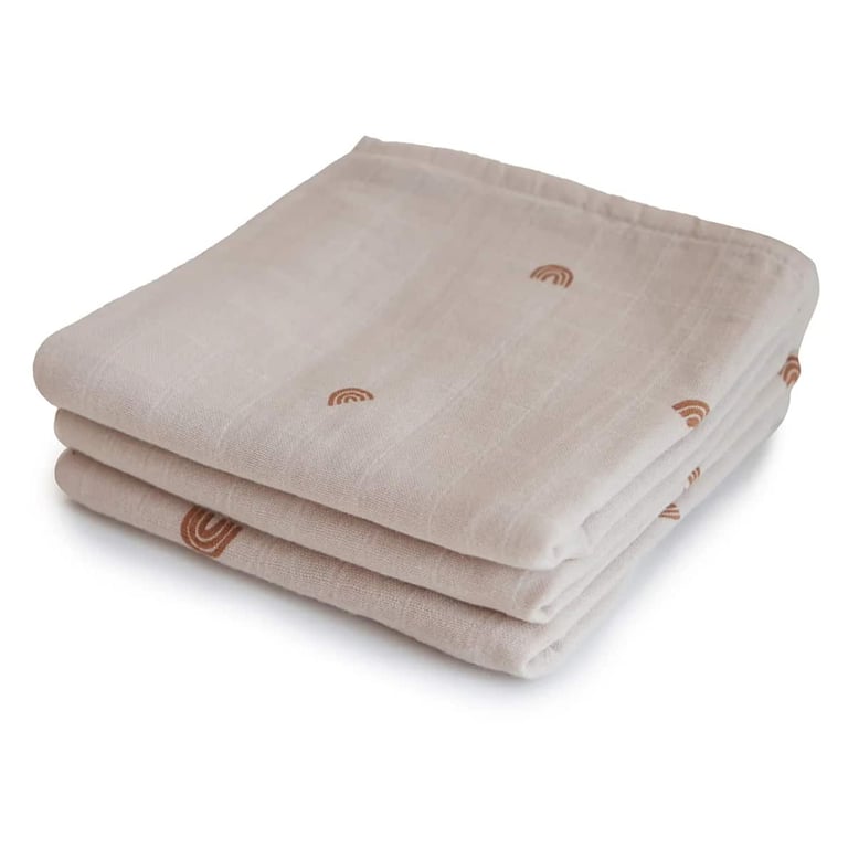 Mushie Musselin Tücher 3-pack, Rainbows