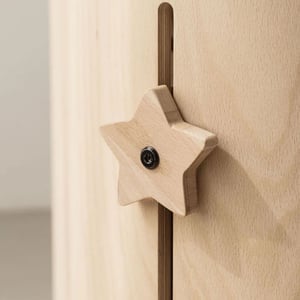 Nani Berlin Buchenknauf für 4in1 mitwachsende Babybett Stern 1