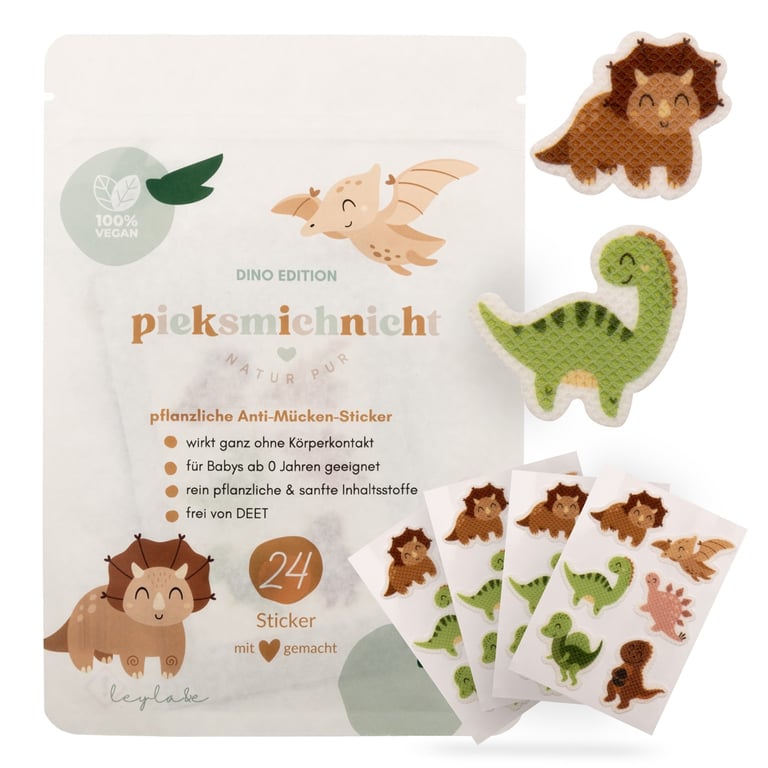 Pieksmichnicht Anti-Mücken Sticker Dino Edition