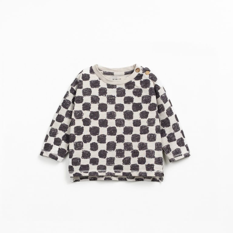 Play up Langarm T-Shirt Printed Flamé, Tones Grafite