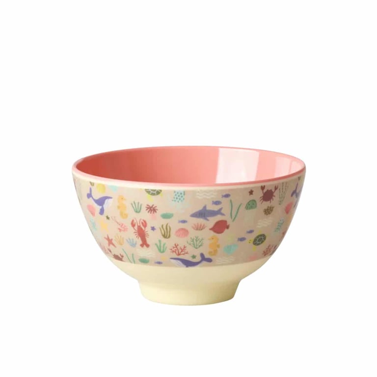 Rice Kleine Melamin Schüssel Coral Ocean Print
