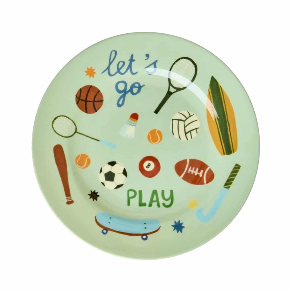Rice Melamin Kinder Teller mit Sports Print