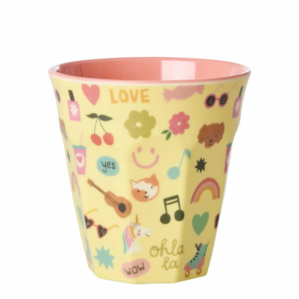 Rice Melamin Medium Kinderbecher Love Print
