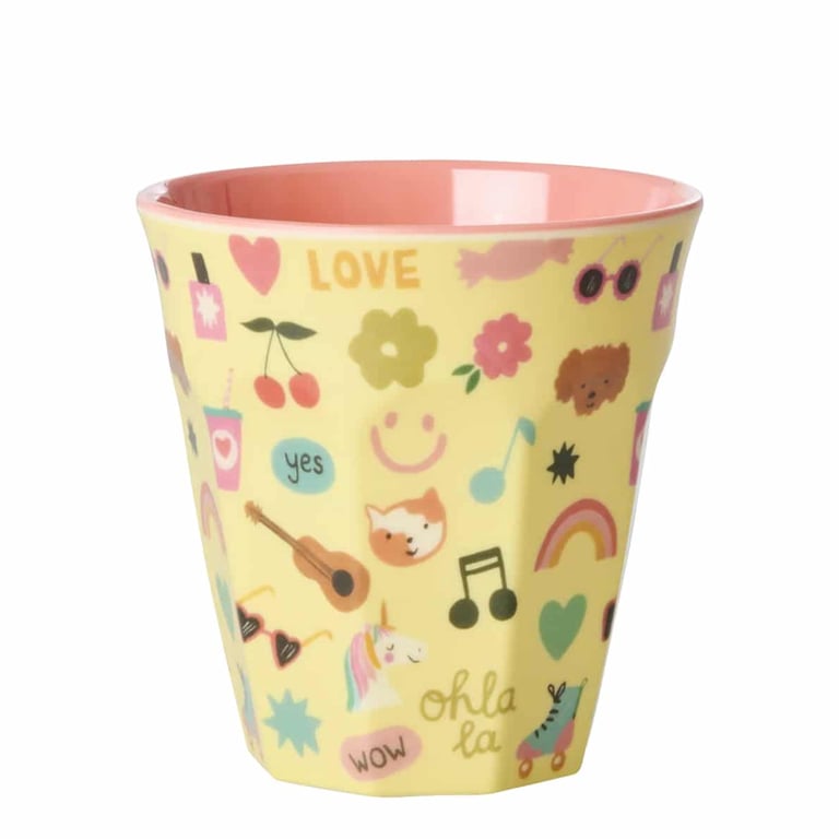 Rice Melamin Medium Kinderbecher Love Print