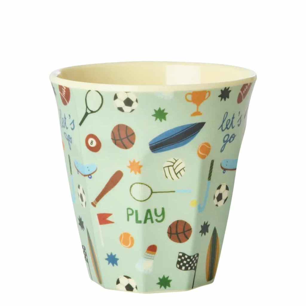 Rice Melamin Medium Kinderbecher Sports Print