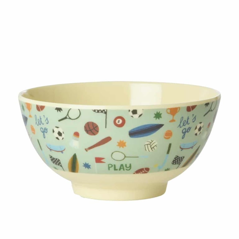 Rice Melamin Mittelgroße Kinderschüssel Sports Print