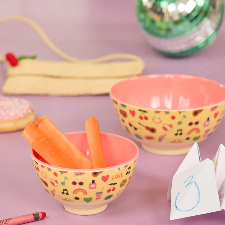 Rice Melamin Mittelgroße Kinderschüssel Unicorn Love Print 1