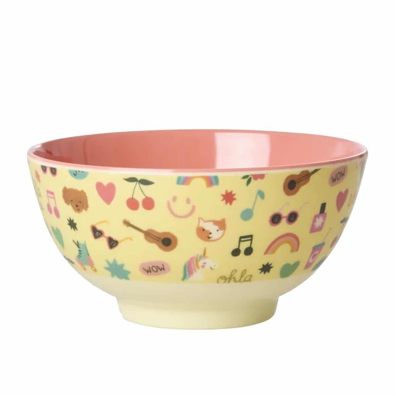 Rice Melamin Mittelgroße Kinderschüssel Unicorn Love Print