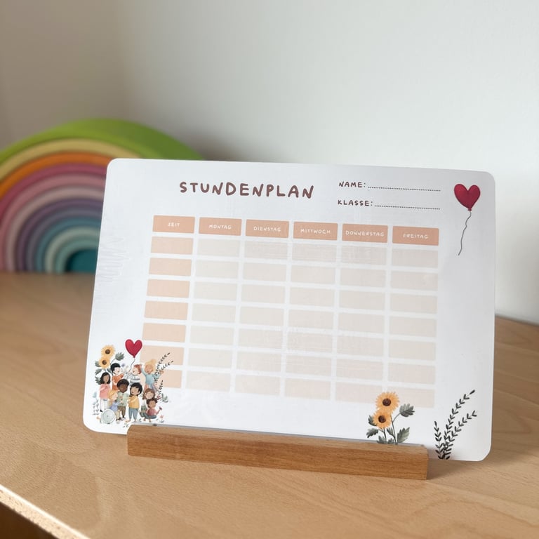 Routinchen x Baby Kochs Love Stundenplan magnetisch, Herzbunt