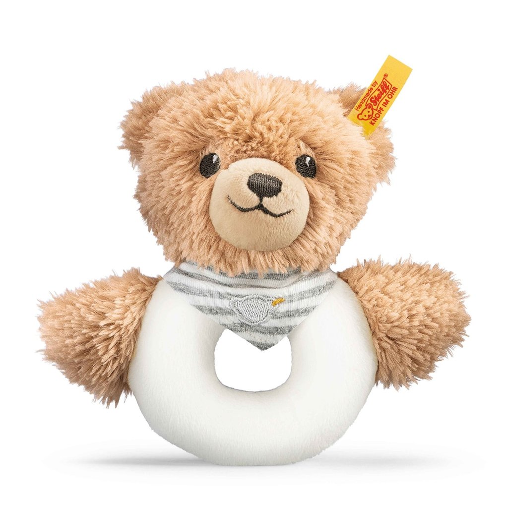 Steiff Greifling Schlaf Gut Bär (12 cm), grau