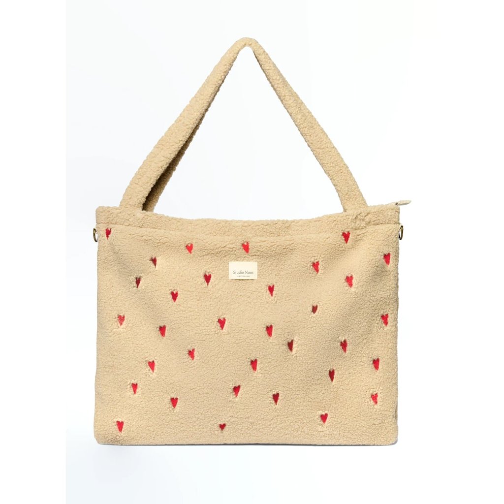 Studio Noos Ecru Teddy Heart Wickeltasche