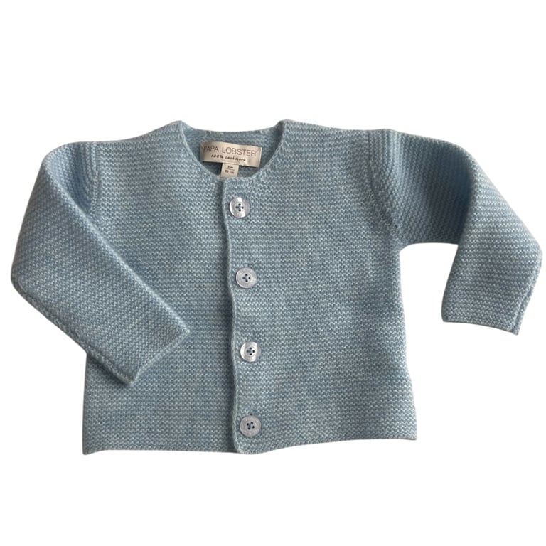 Papa Lobster Cardigan Pearl, hellblau melange
