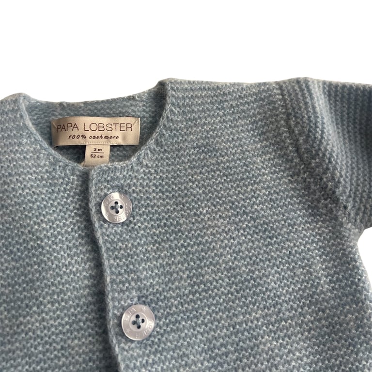 Papa Lobster Cardigan Pearl, hellblau melange