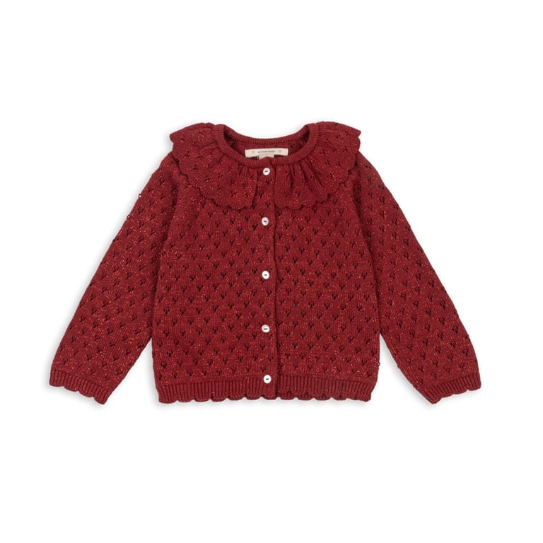Konges Sløjd Cardigan Strickjacke Holiday, red dahlia