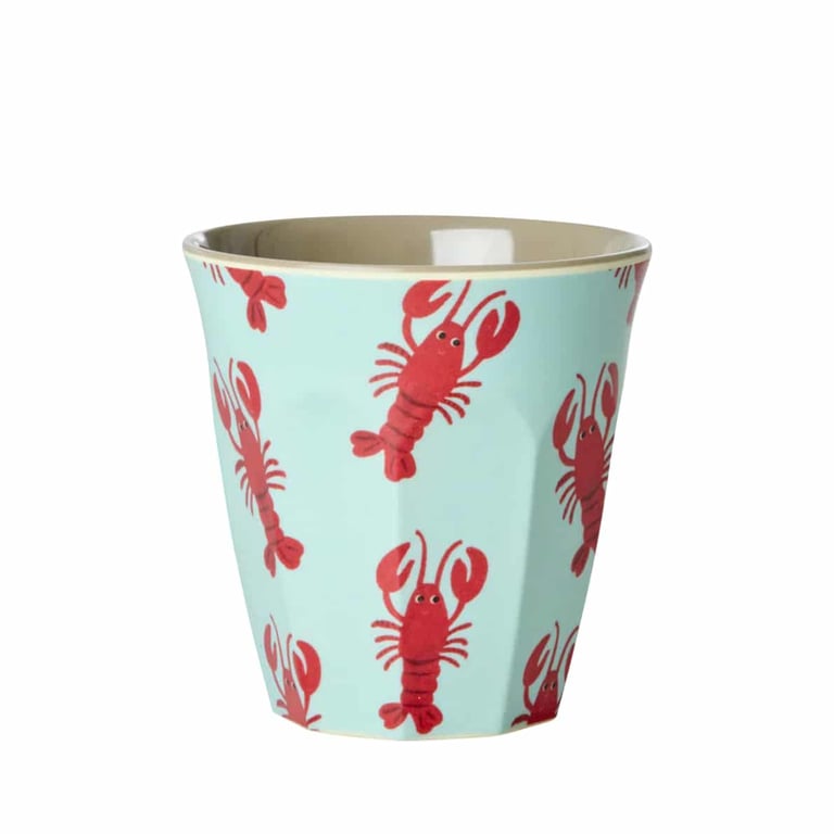 Rice Melamin Kleiner Kinderbecher Blue All Over Lobster Print