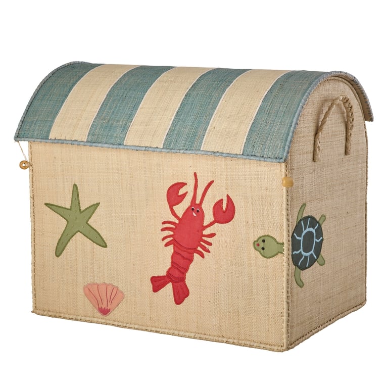 Rice Raffia Large Aufbewahrungshaus Natural Ocean Theme 1