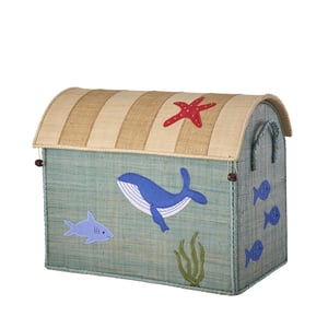 Rice Raffia Medium Aufbewahrungshaus Natural Ocean Theme