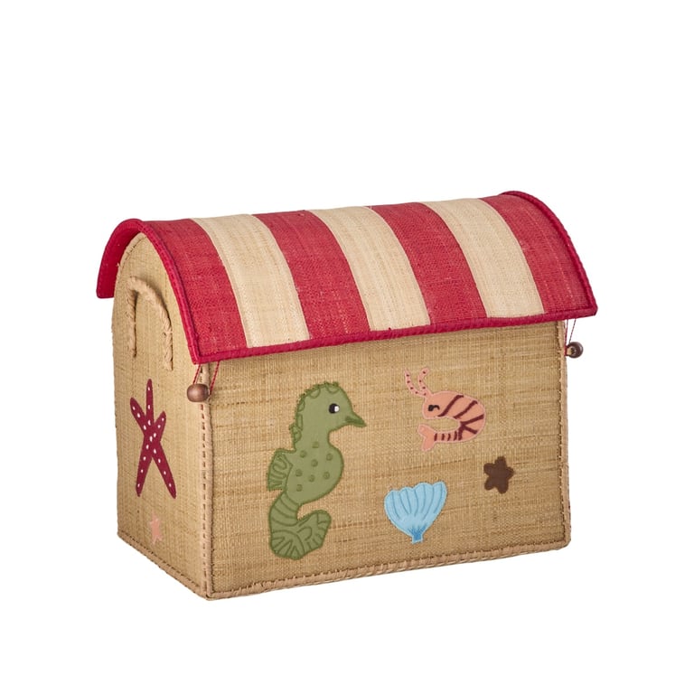 Rice Raffia Small Aufbewahrungshaus Natural Ocean Theme 1