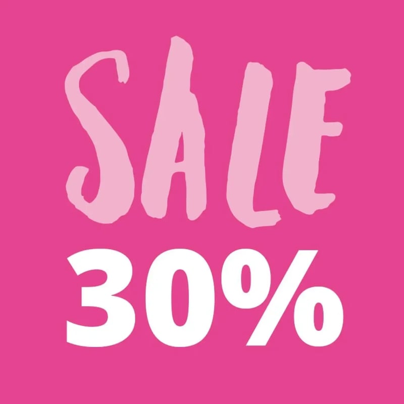pinke Grafik mit dem Text "Sale 30%"