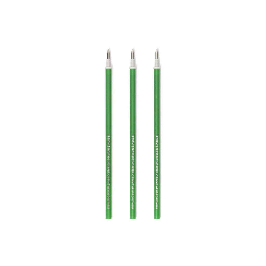Legami Ersatzmine für löschbaren Gelstift - Erasable Pen, grün (3er Pack) grün