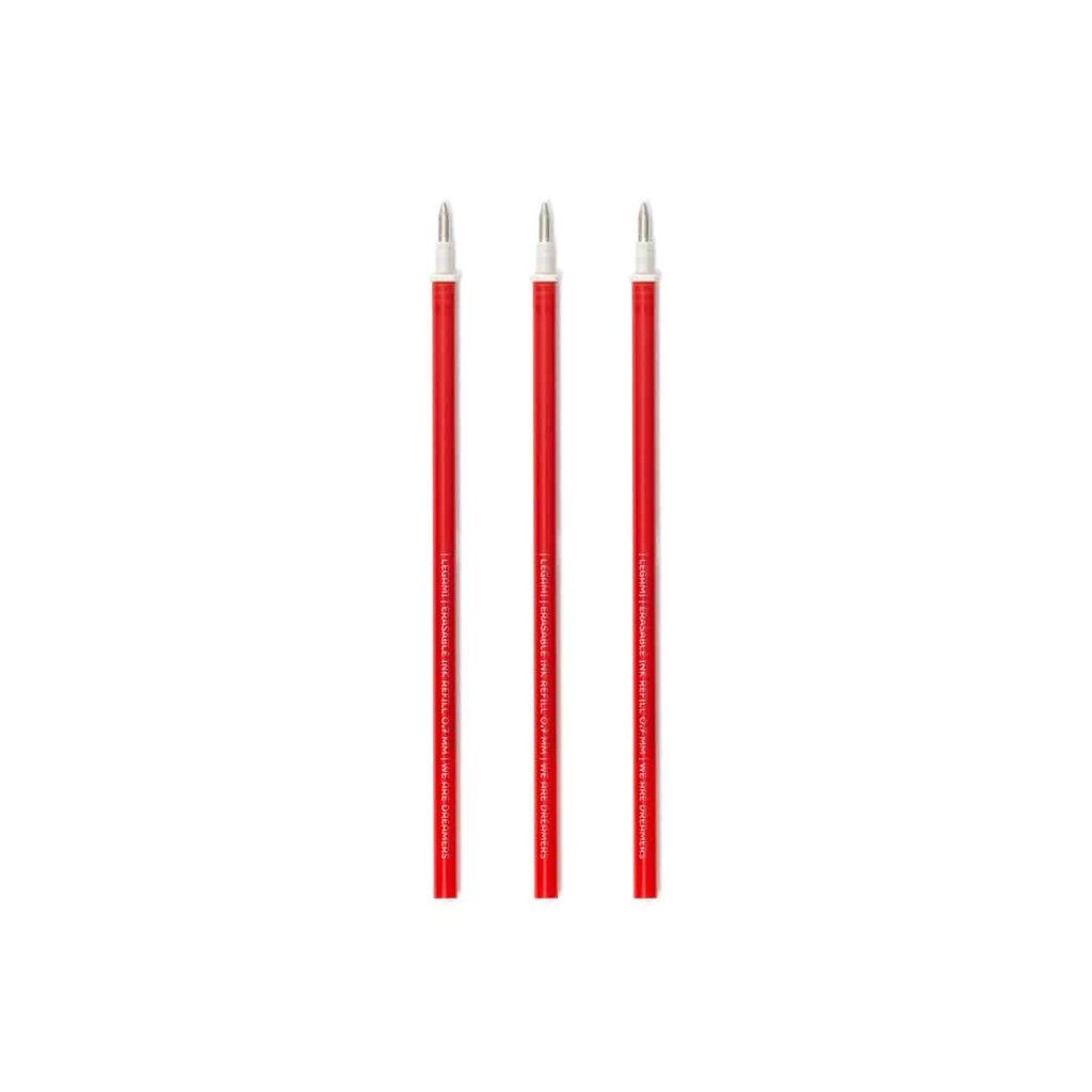 Legami Ersatzmine für löschbaren Gelstift - Erasable Pen, rot (3er Pack)