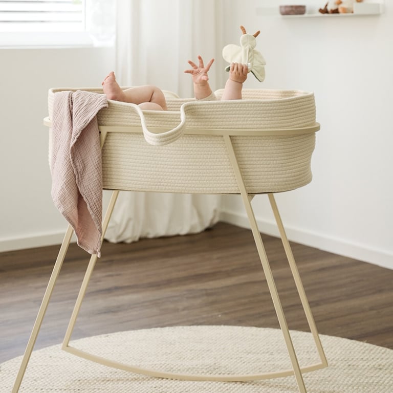 Metallbude Babywiege KORSINA, Cashew