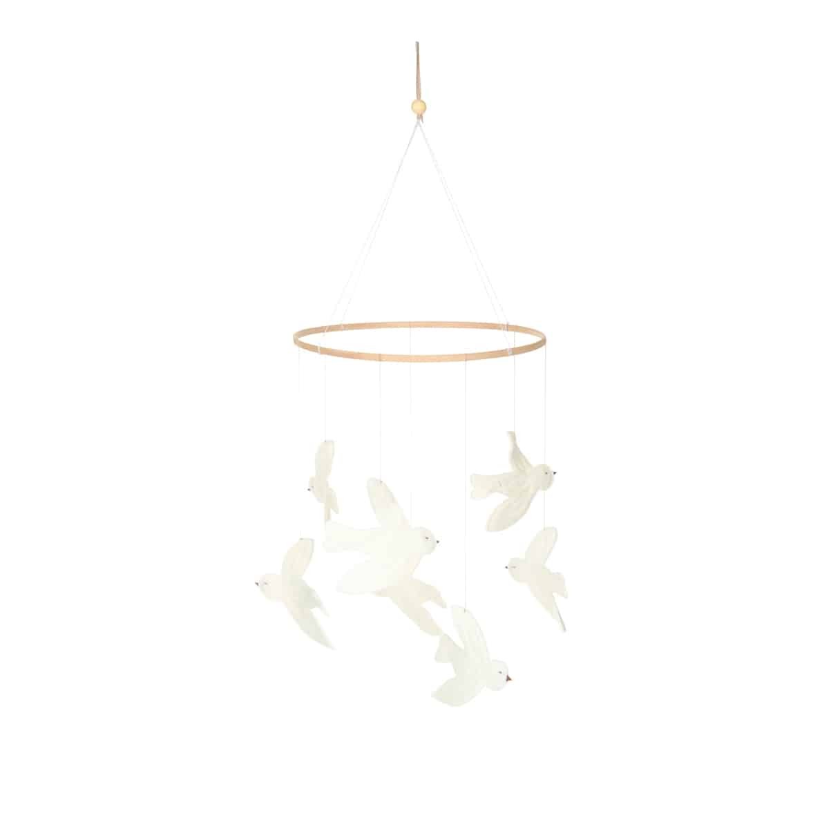 Nanami Mobile Vögel, offwhite