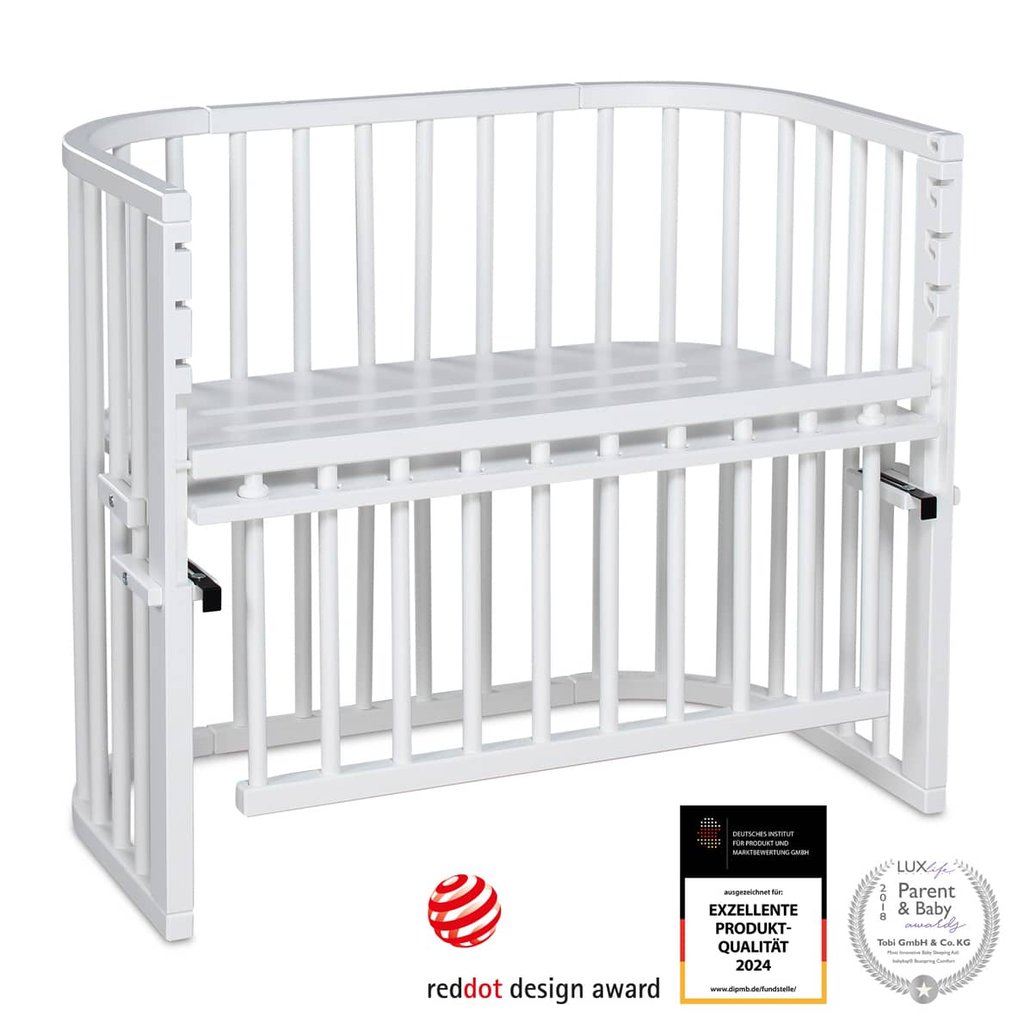 Babybay Maxi Comfort Plus Beistellbett, weiß lackiert
