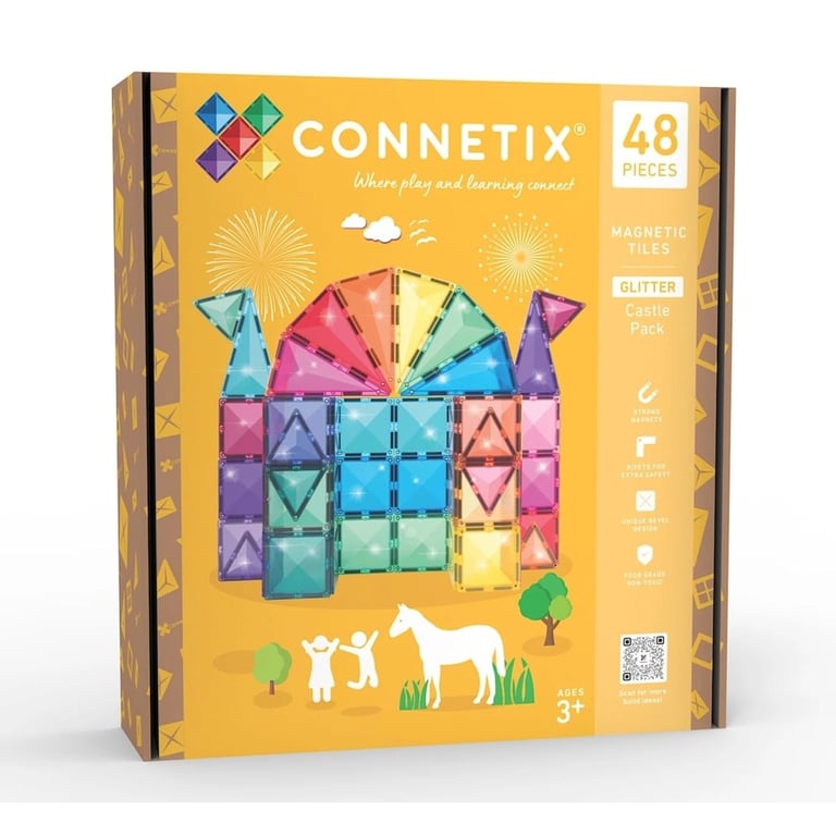 Connetix Magnetbausteine Glitter Castle Pack, 48 Teile