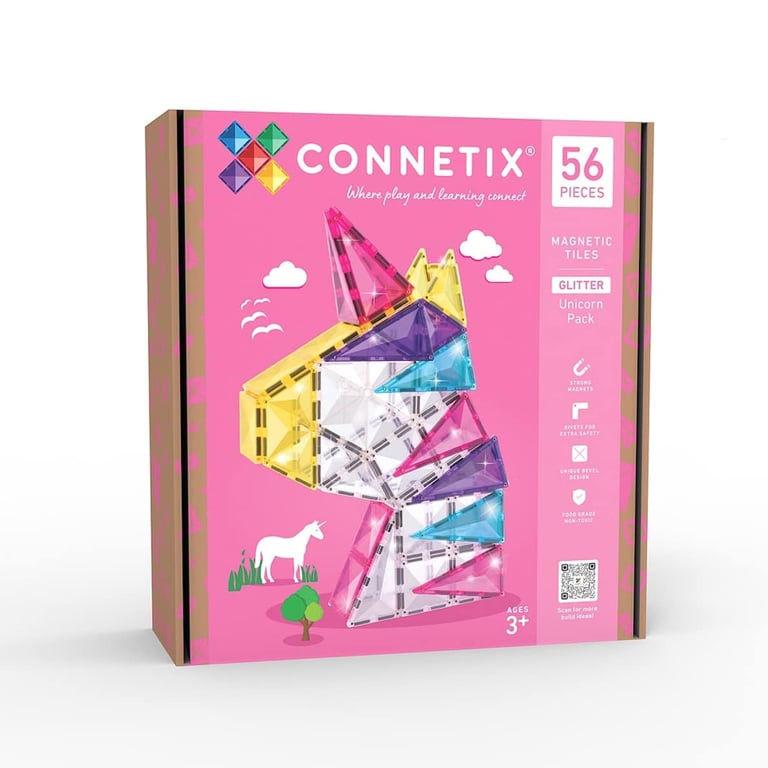 Connetix Magnetbausteine Glitter Unicorn Pack, 56 Teile
