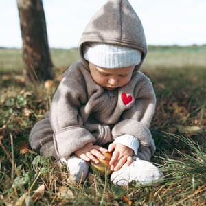 Engel x Baby Kochs Love Baby Overall mit Reißverschluss, walnuss melange