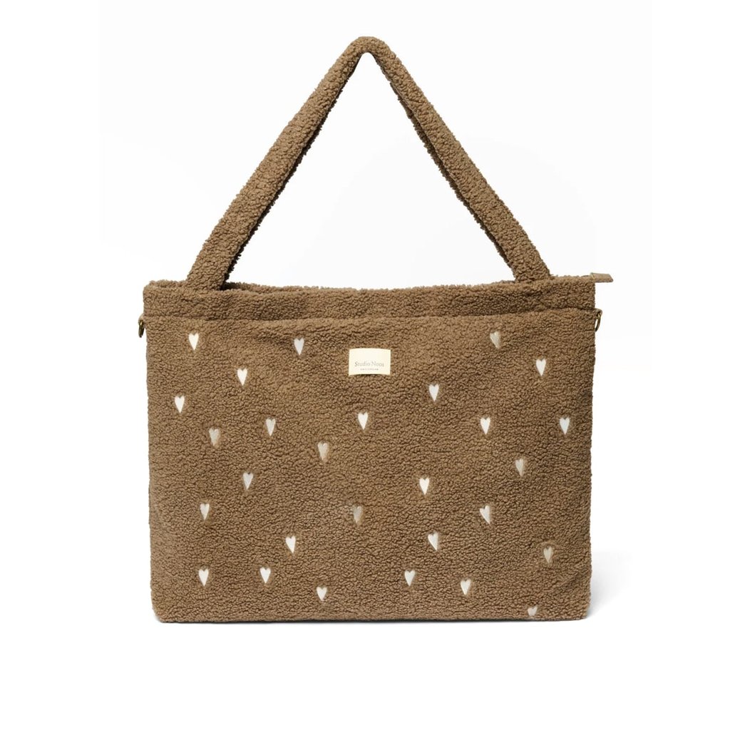 Studio Noos Brown Hearts Teddy Wickeltasche